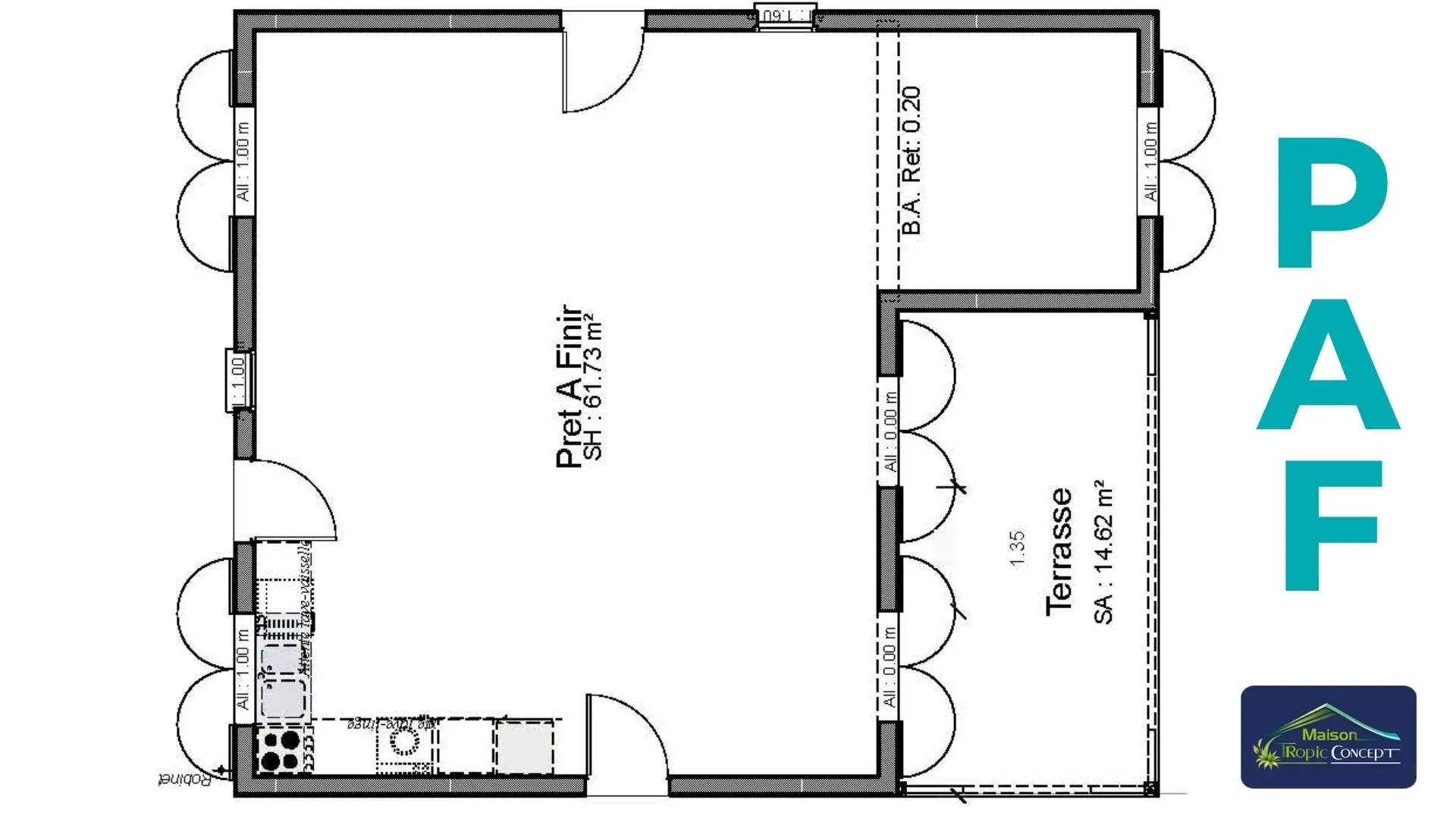 Plan architectural détaillé du modèle PAF